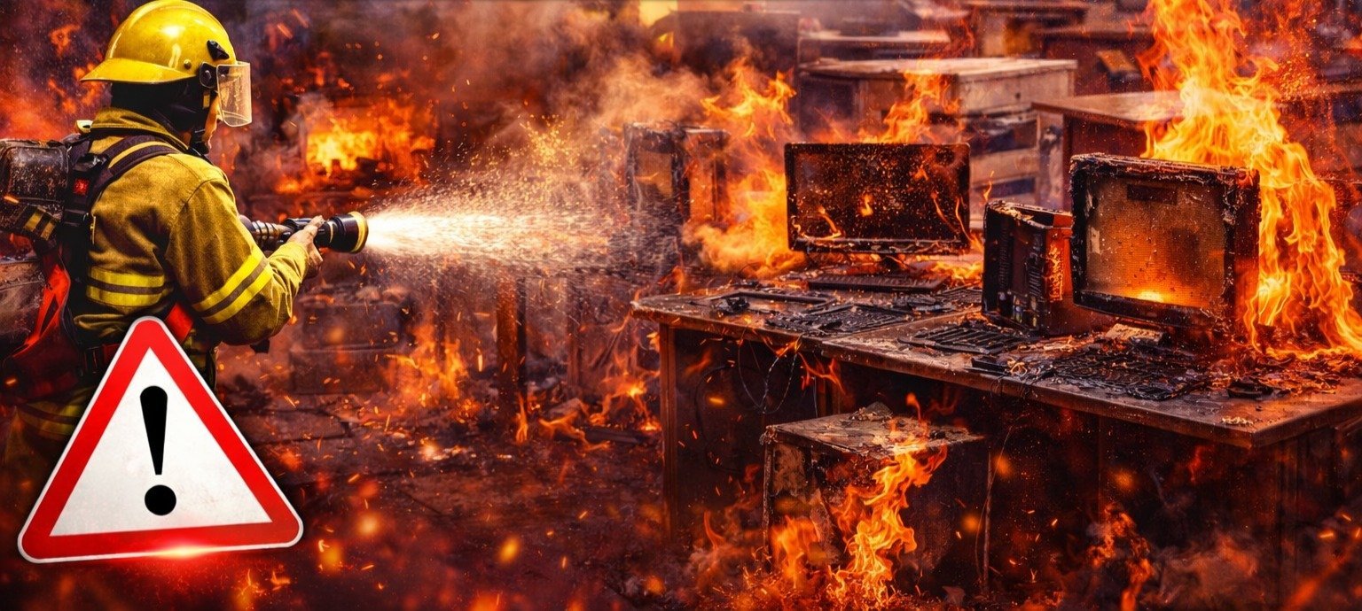 प्राथमिक विद्यालय में शॉर्ट सर्किट से कंप्यूटर व फर्नीचर जले