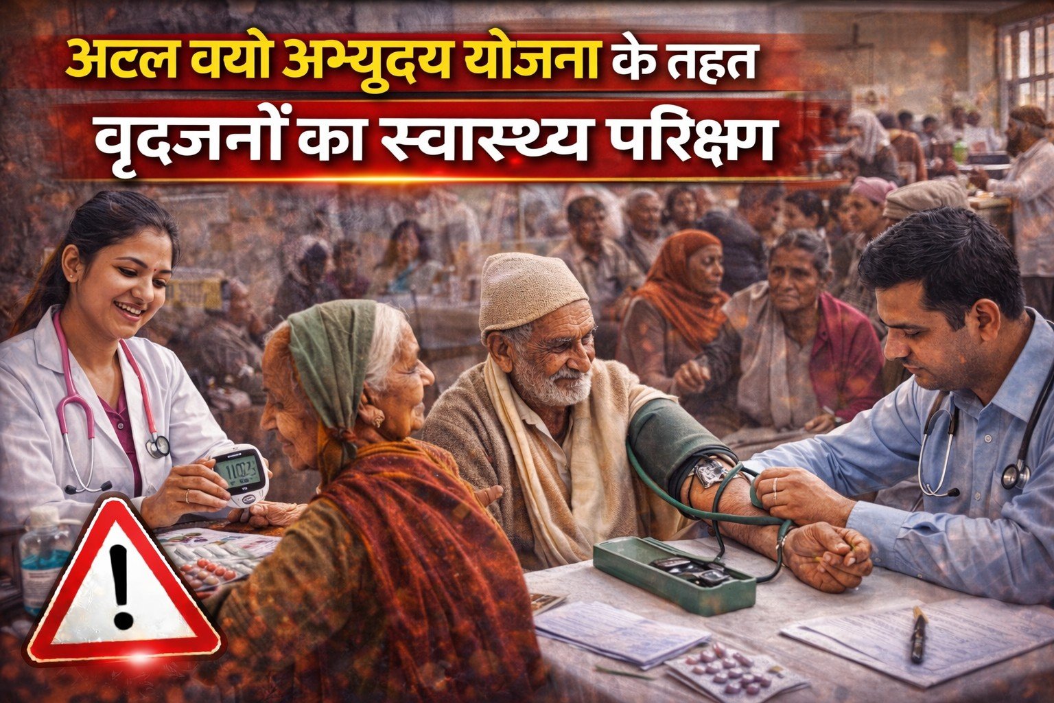 अटल वयो अभ्युदय योजना के तहत वृद्धजनों का स्वास्थ्य परीक्षण