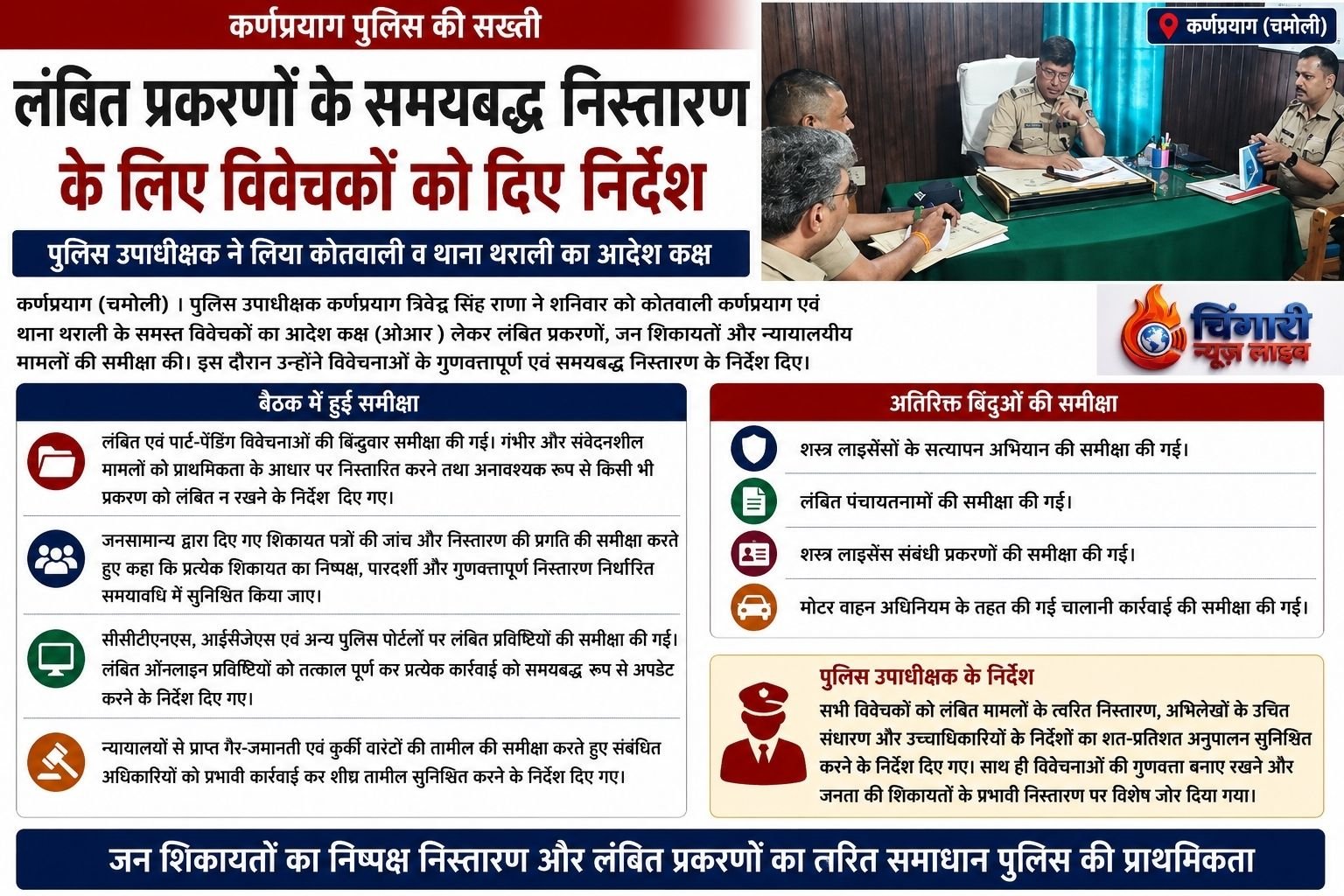 सीओ ने लंबित विवेचनाओं और जनशिकायतों की समीक्षा की